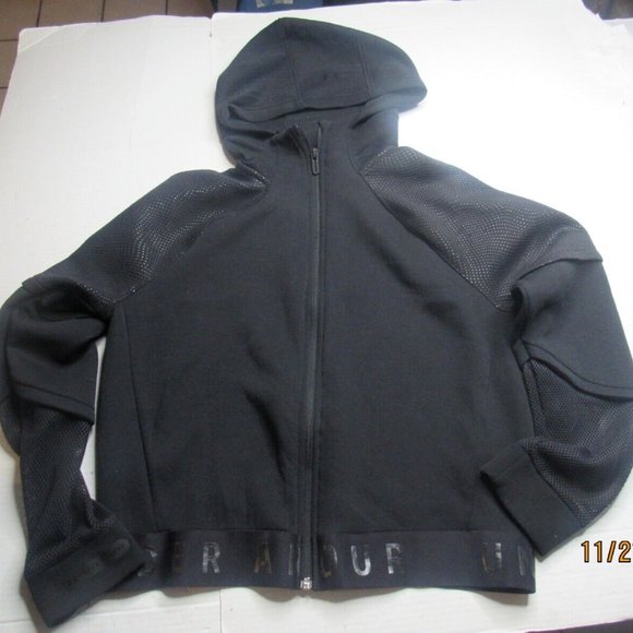 Under Armour Unstoppable move light Black Hoodie Jacket womens S loose full zip - Picture 1 of 9